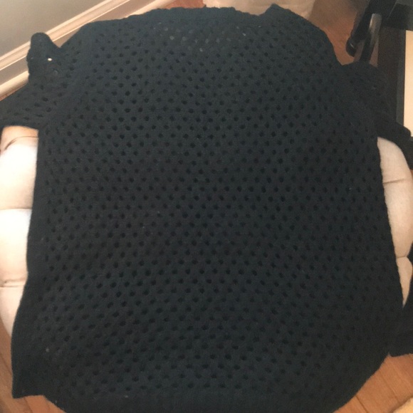 Forever 21 Black Scoop Neck Perforated Sweater - Picture 4 of 4